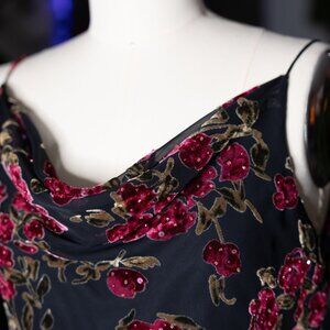 Alex Evenings Y2K Velvet Burnout Slip Dress — Size 6